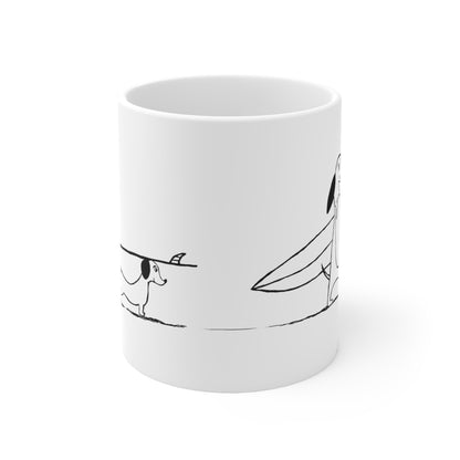 Surfing Dog - Ceramic Coffee Cups, 11oz, 15oz