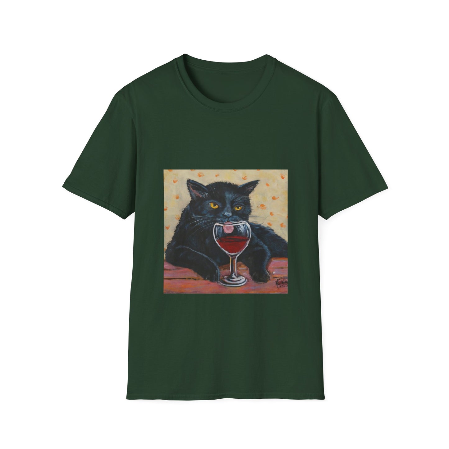 Cat wine - Unisex Softstyle T-Shirt