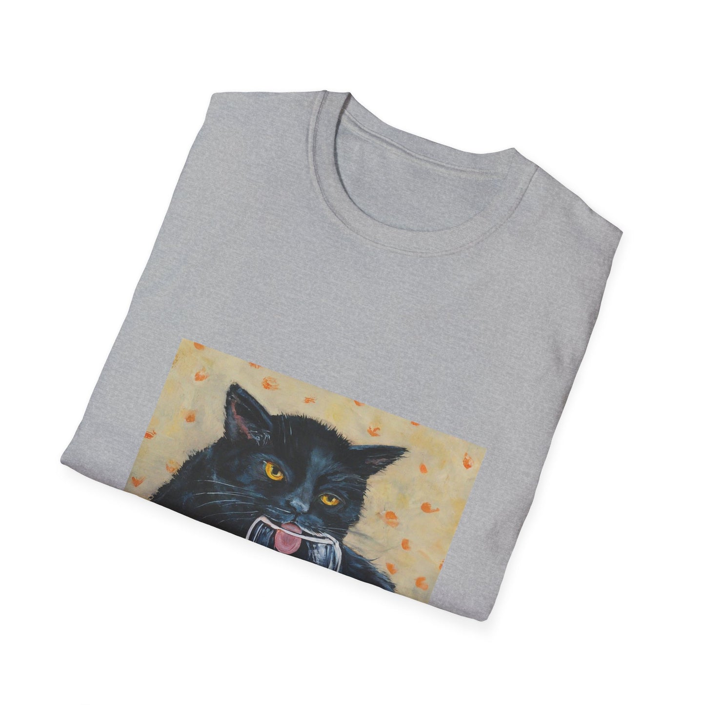 Cat wine - Unisex Softstyle T-Shirt