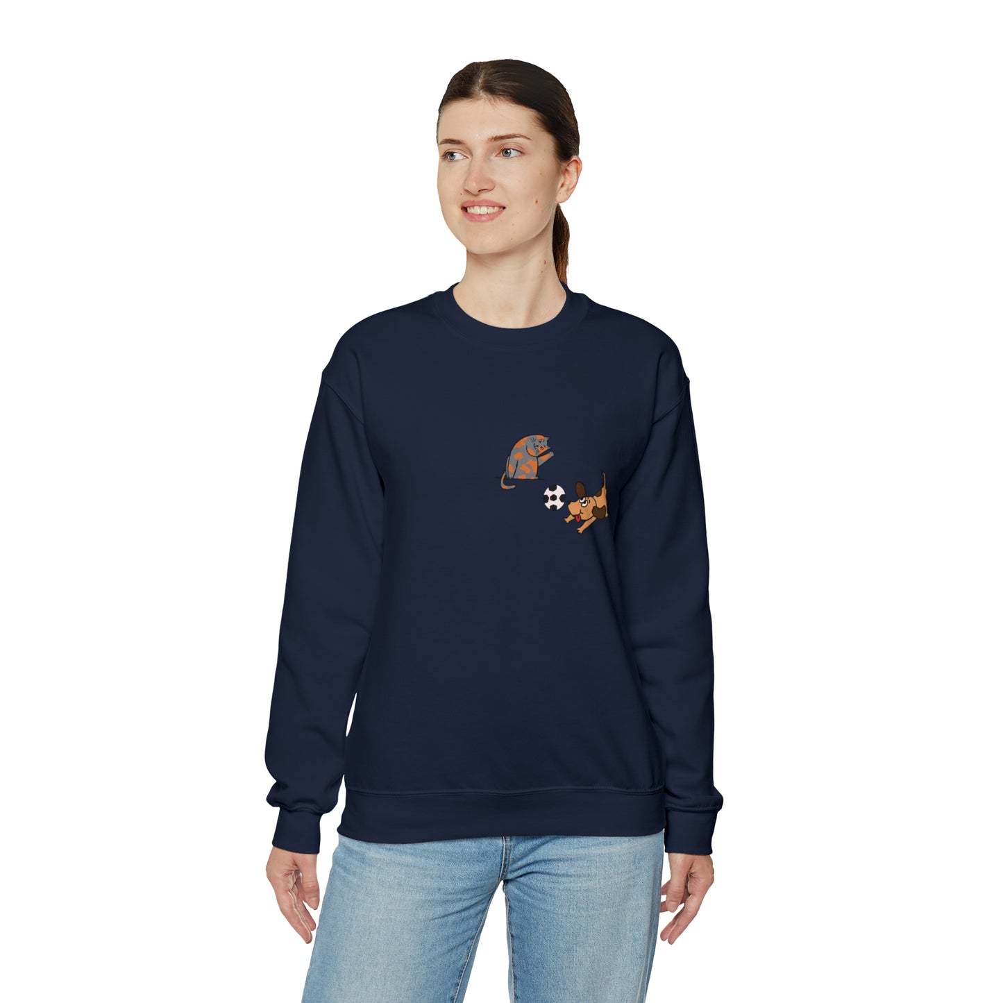 Funny Cat-Dog - Unisex Crewneck Sweatshirt