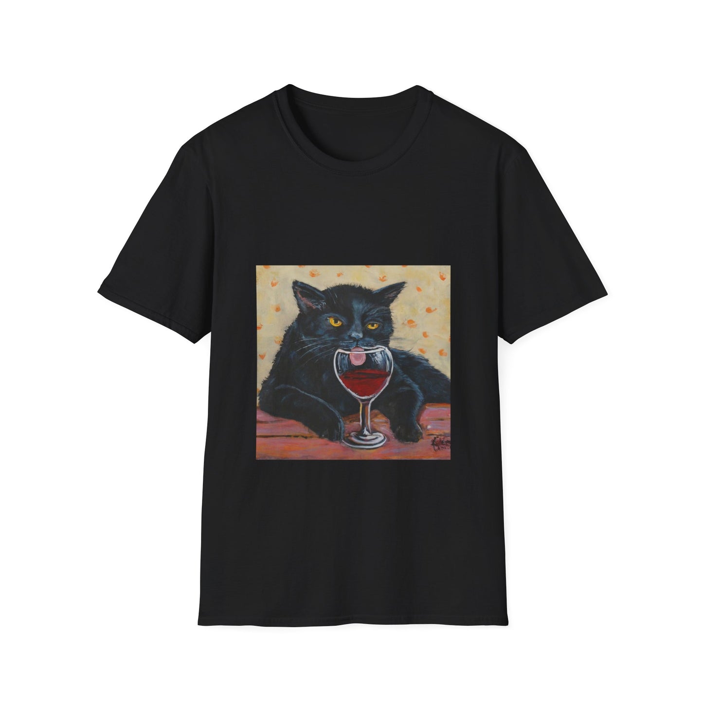 Cat wine - Unisex Softstyle T-Shirt