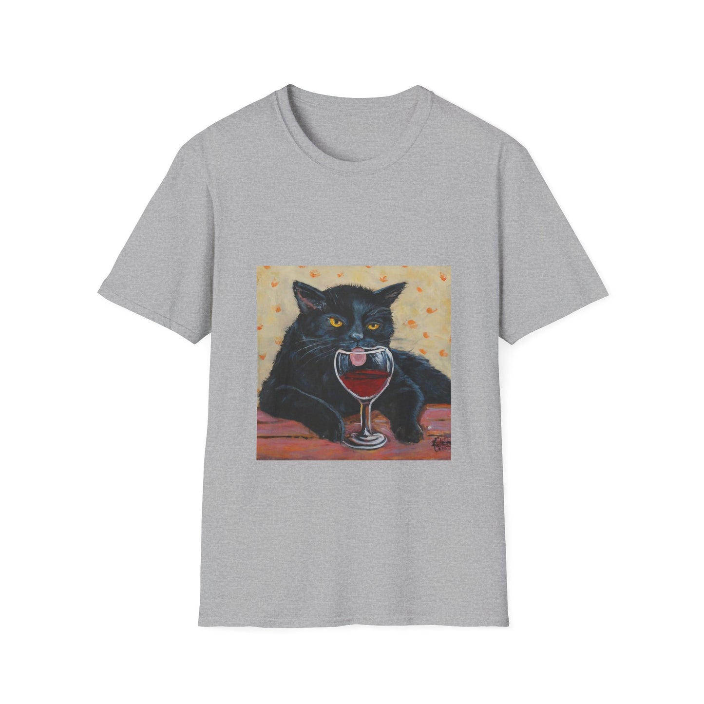 Cat wine - Unisex Softstyle T-Shirt