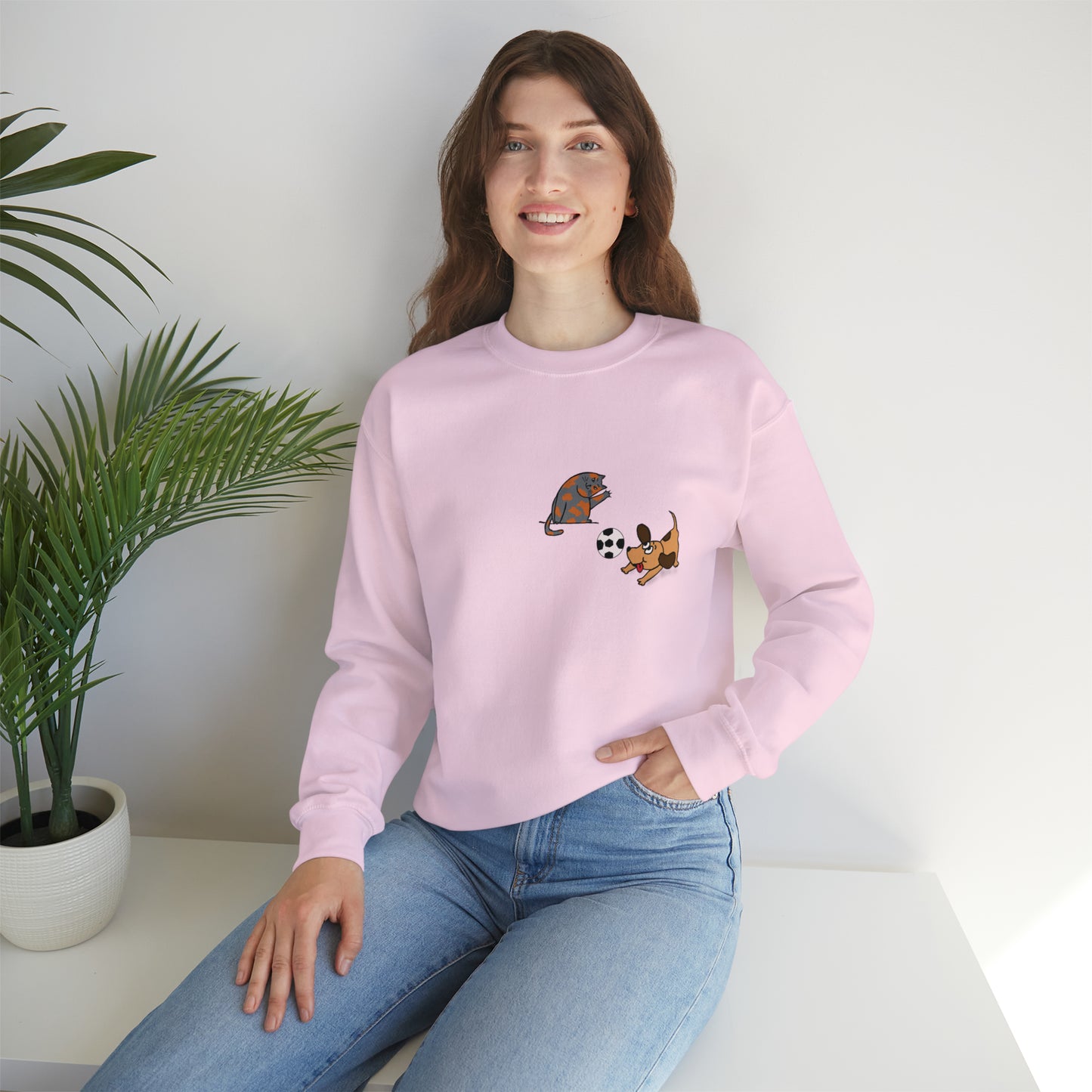 Funny Cat-Dog - Unisex Crewneck Sweatshirt